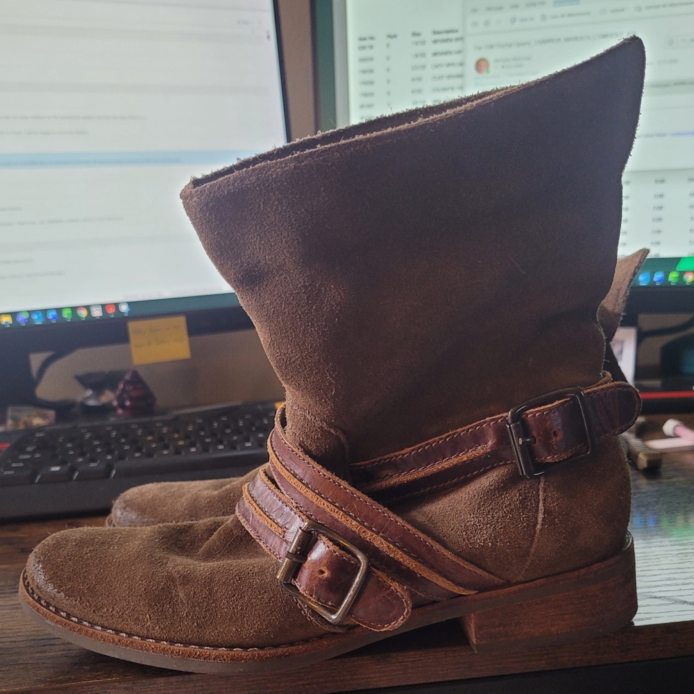 Matisse Brown Suede Ankle Boots with Straps